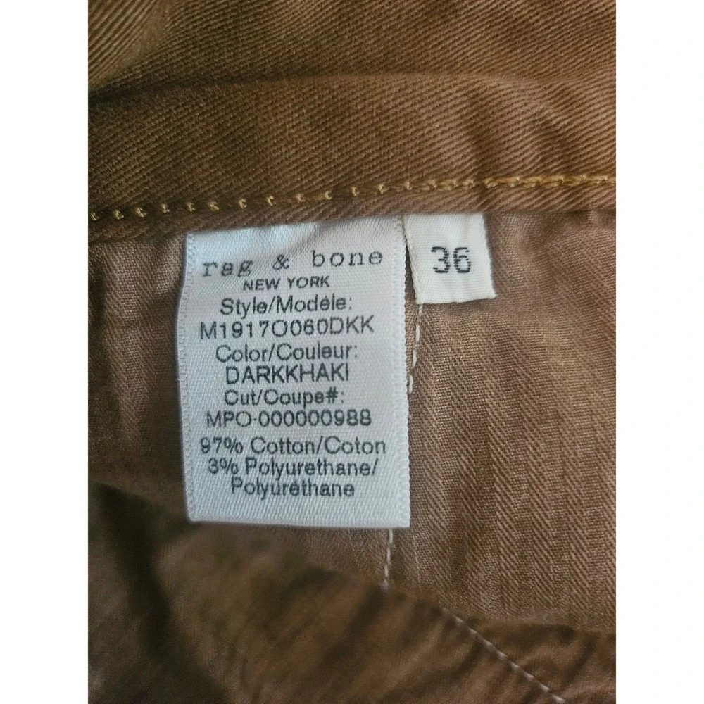 Rag & Bone Chino Shorts Mens 36 Dark Khaki Cotton Blend M1917O060DKK